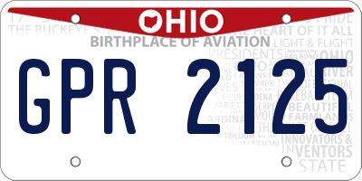 OH license plate GPR2125