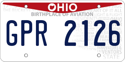 OH license plate GPR2126