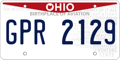 OH license plate GPR2129