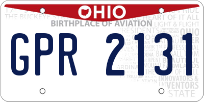OH license plate GPR2131