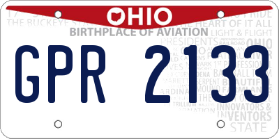 OH license plate GPR2133