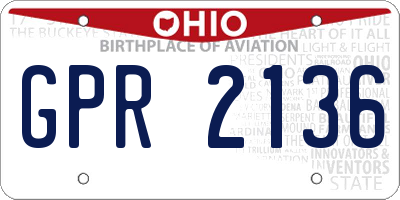 OH license plate GPR2136