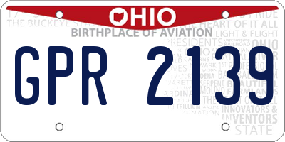 OH license plate GPR2139