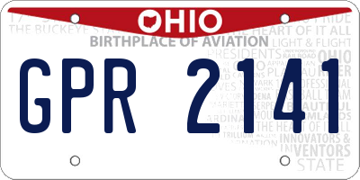 OH license plate GPR2141