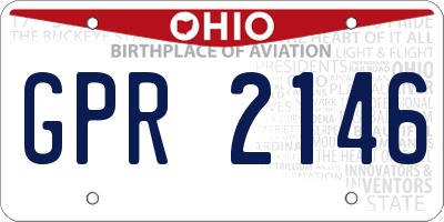 OH license plate GPR2146