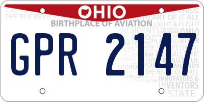 OH license plate GPR2147