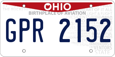 OH license plate GPR2152