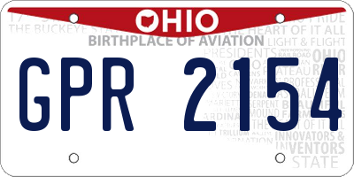 OH license plate GPR2154