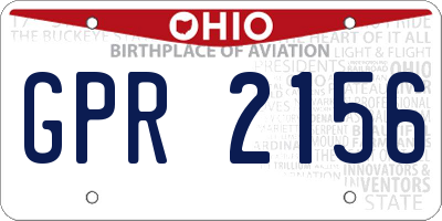 OH license plate GPR2156