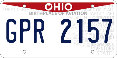 OH license plate GPR2157