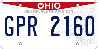 OH license plate GPR2160