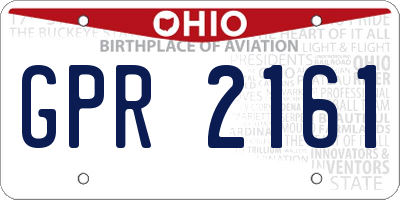 OH license plate GPR2161