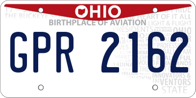 OH license plate GPR2162