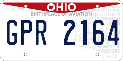 OH license plate GPR2164