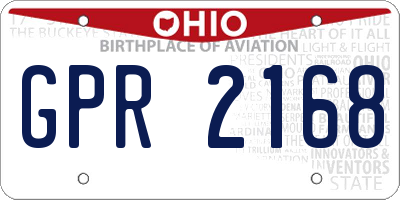 OH license plate GPR2168