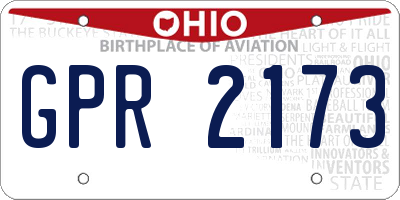 OH license plate GPR2173