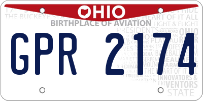 OH license plate GPR2174