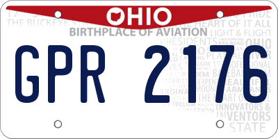 OH license plate GPR2176