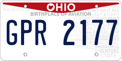 OH license plate GPR2177