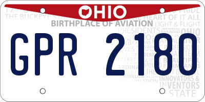 OH license plate GPR2180