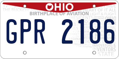 OH license plate GPR2186