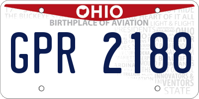 OH license plate GPR2188