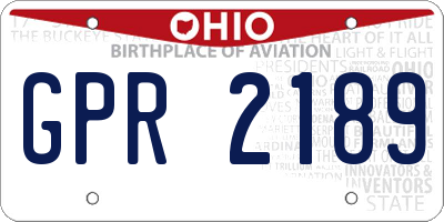 OH license plate GPR2189