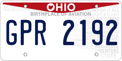OH license plate GPR2192