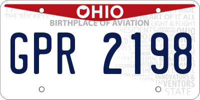 OH license plate GPR2198