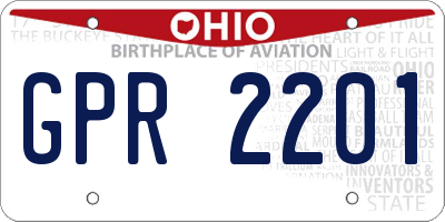 OH license plate GPR2201