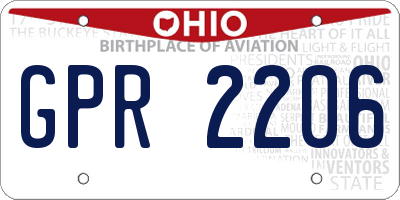 OH license plate GPR2206