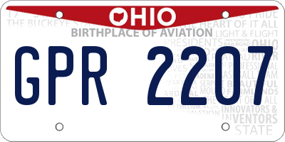 OH license plate GPR2207