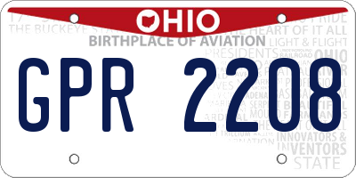 OH license plate GPR2208