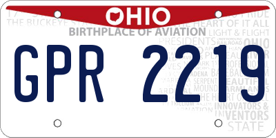 OH license plate GPR2219