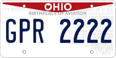 OH license plate GPR2222