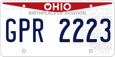 OH license plate GPR2223