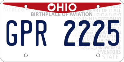 OH license plate GPR2225