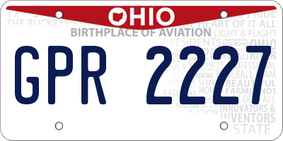 OH license plate GPR2227