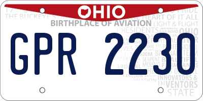 OH license plate GPR2230