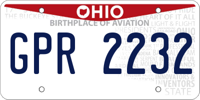 OH license plate GPR2232