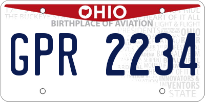 OH license plate GPR2234