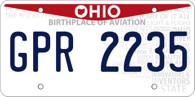 OH license plate GPR2235