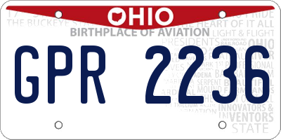 OH license plate GPR2236