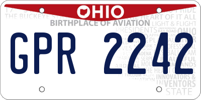 OH license plate GPR2242