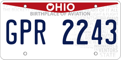 OH license plate GPR2243