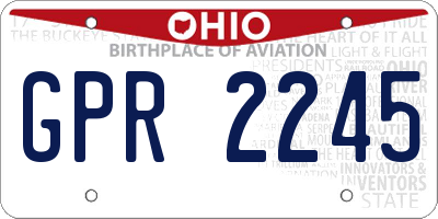 OH license plate GPR2245