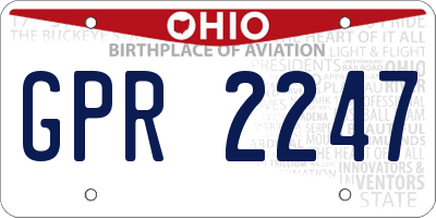OH license plate GPR2247