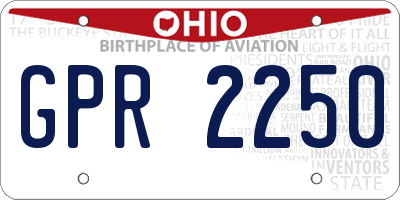 OH license plate GPR2250