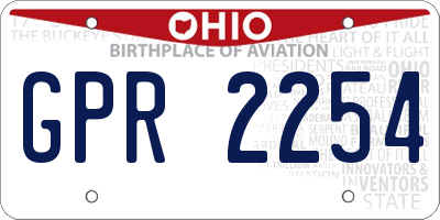 OH license plate GPR2254