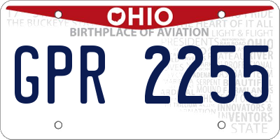 OH license plate GPR2255